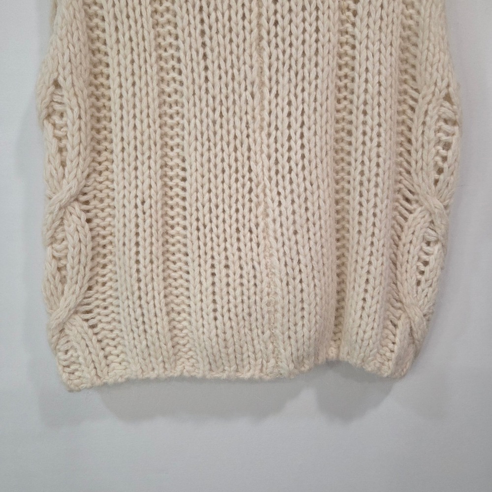 Zara Womens Cream Sweater Vest Size S Chunky Cable Knit Sleeveless Academia NWT - Picture 9 of 13